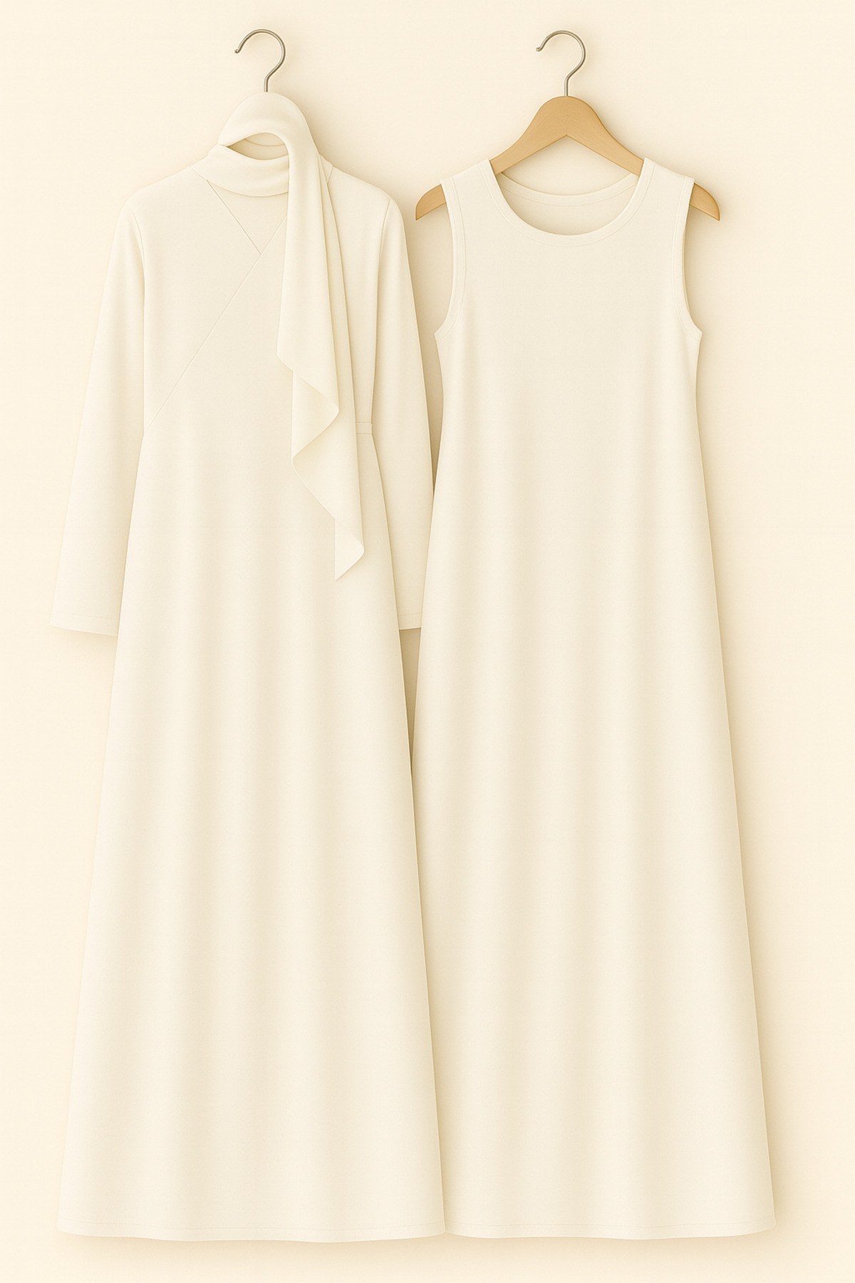 Namaz Elbisesi ve İç Elbise Takımı, 3lü Set Mevlüt Elbisesi, Tesettür Sabahlık Seti, Şal Hediyeli