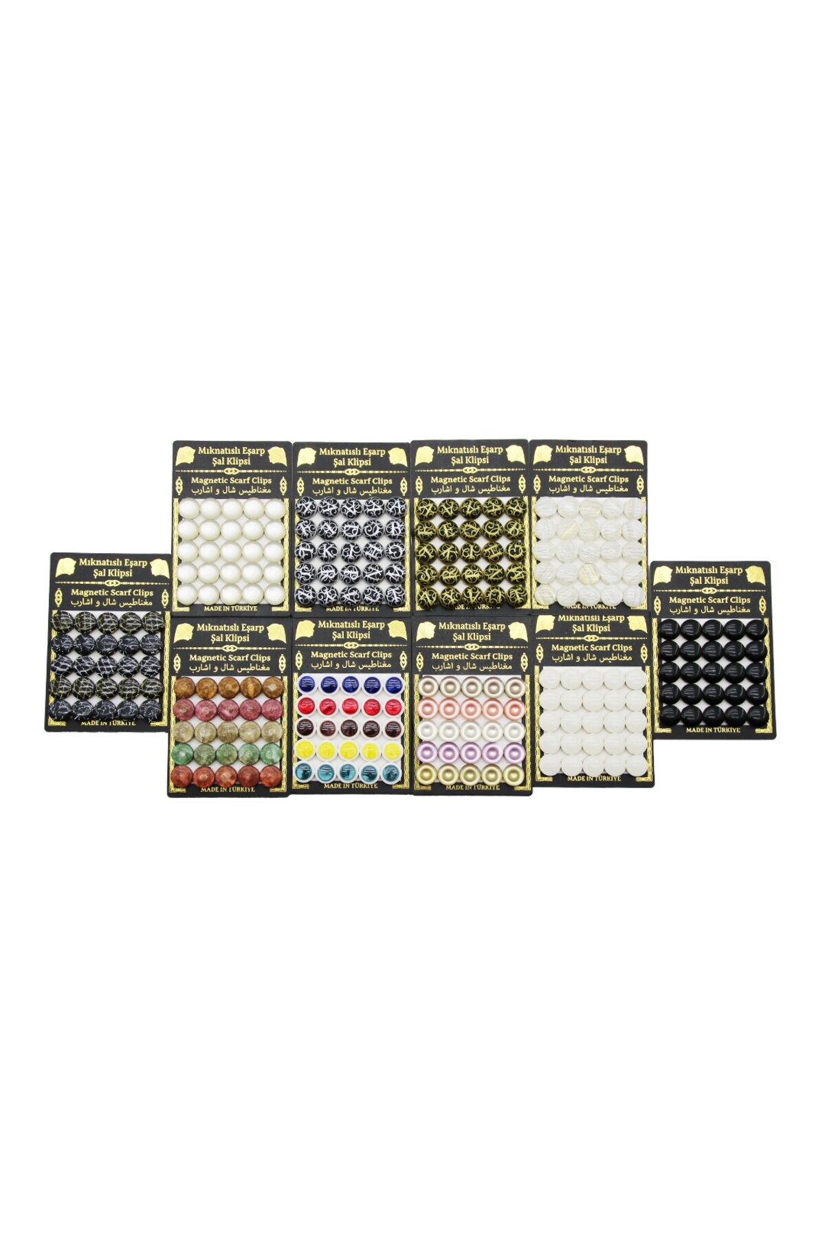 25PCS TAKIM MIKNATISLI EŞARP ŞAL KLİPSİ 1 KART (784)